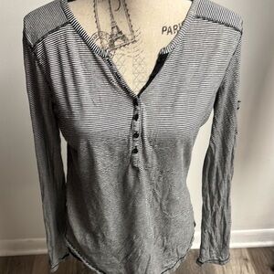 White Stag Black and White Striped Top